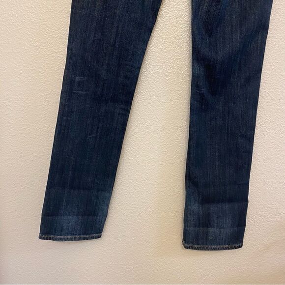 Lucky Brand low mid rise dark wash straight Y2K jeans 32” long inseam  -2/26 - Picture 2 of 13